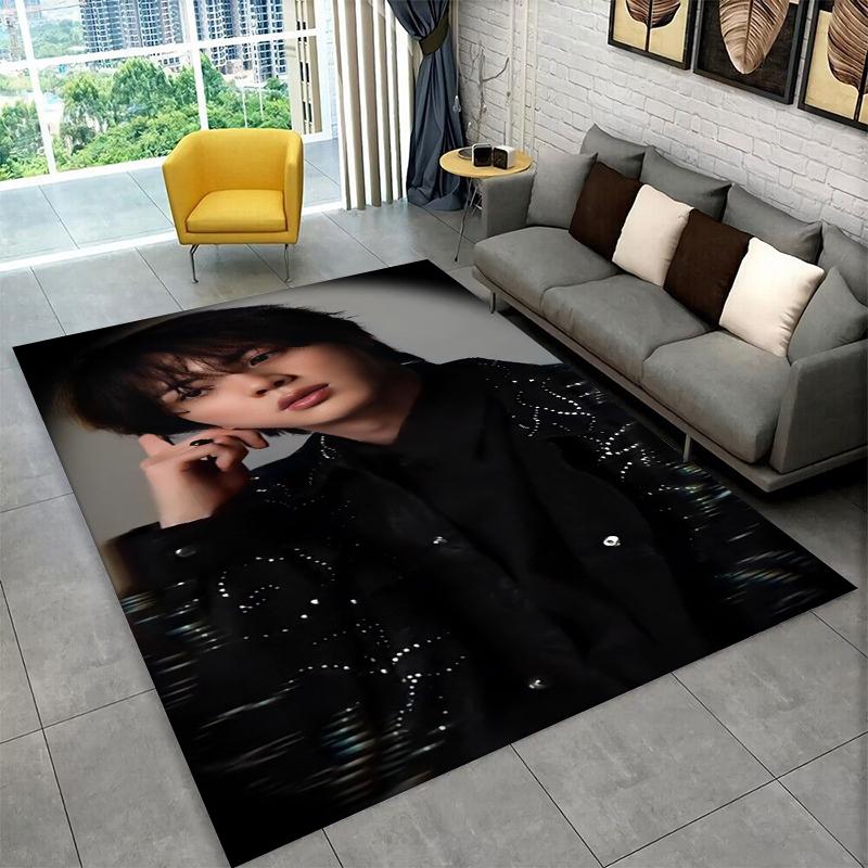 Знаменитый B-BTS Ким Сок Джин KPOP Нескользящий ковер для гостиной, спальни, игровой комнаты, мягкий коврик для пола, домашний декор, ковер для детской комнаты