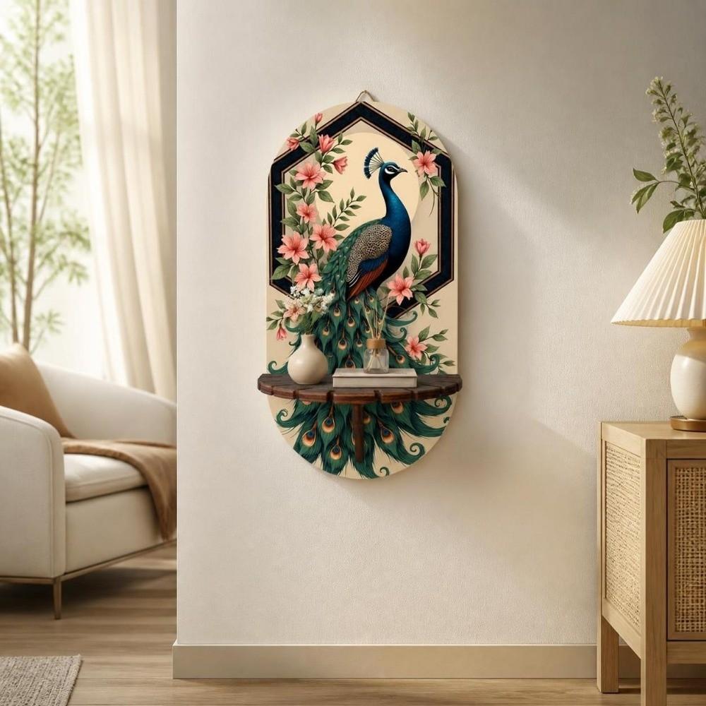 Butterfly Wall Mounted Shelf Peacock Wall Decor Wall Display Stand Christmas Decorations