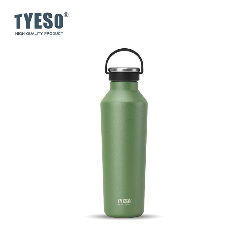 Tyeso Stainless Steel Vacuum Insulated Water Bottle Portable Durable Leak-Proof for Outdoor Sports Matte Finish Carry Handle