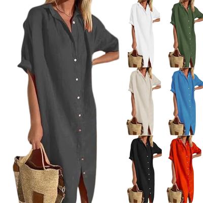 Свободное платье с V-образным вырезом для женской моды