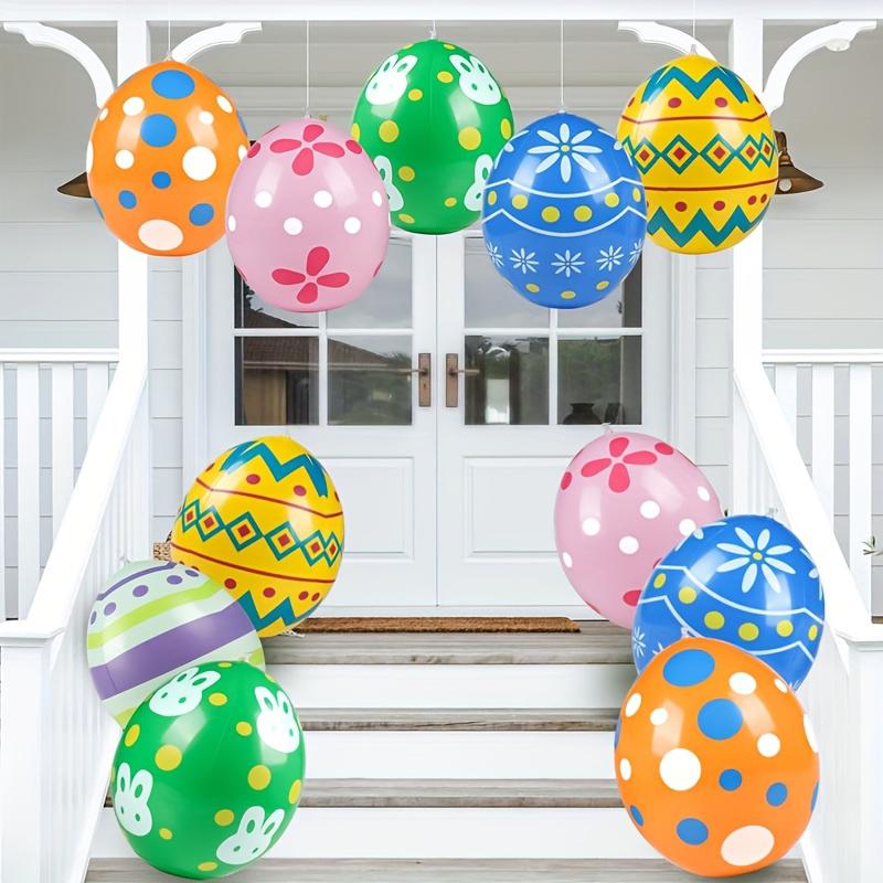 1PC Inflatable Easter Eggs Easter Toys Egg Decoration Inflatable Patio Decoration Eggs Pvc Easter Inflatable Eggs Multi-Style