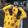 Милый жаккардовый свитер с клубничным узором в консервативном стиле, женские свободные повседневные вязаные пуловеры на осень-зиму