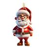 Santa Claus Ornament 2D Acrylic Cartoon Santa Claus Christmas Hanging Decoration for Christmas Tree Doors Windows Walls Decor