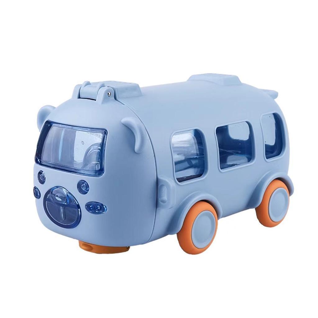 Baby Bus Student Water Cup Large Capacity with Straw Children's Water Cup High Appearance Level Portable Outdoor Plastic Cup