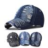 Outdoor Sun Shade Washed Denim Hat for Men Snapback Trucker Hats Women Worn Hole Baseball Cap