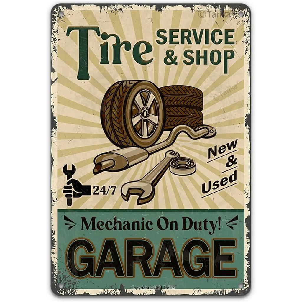 Classic Auto Garage Car Full Service Metal Tin Signs Wall Art Posters Plate Wall Decor for Bars Man Cave Cafe Clubs Garage Retro