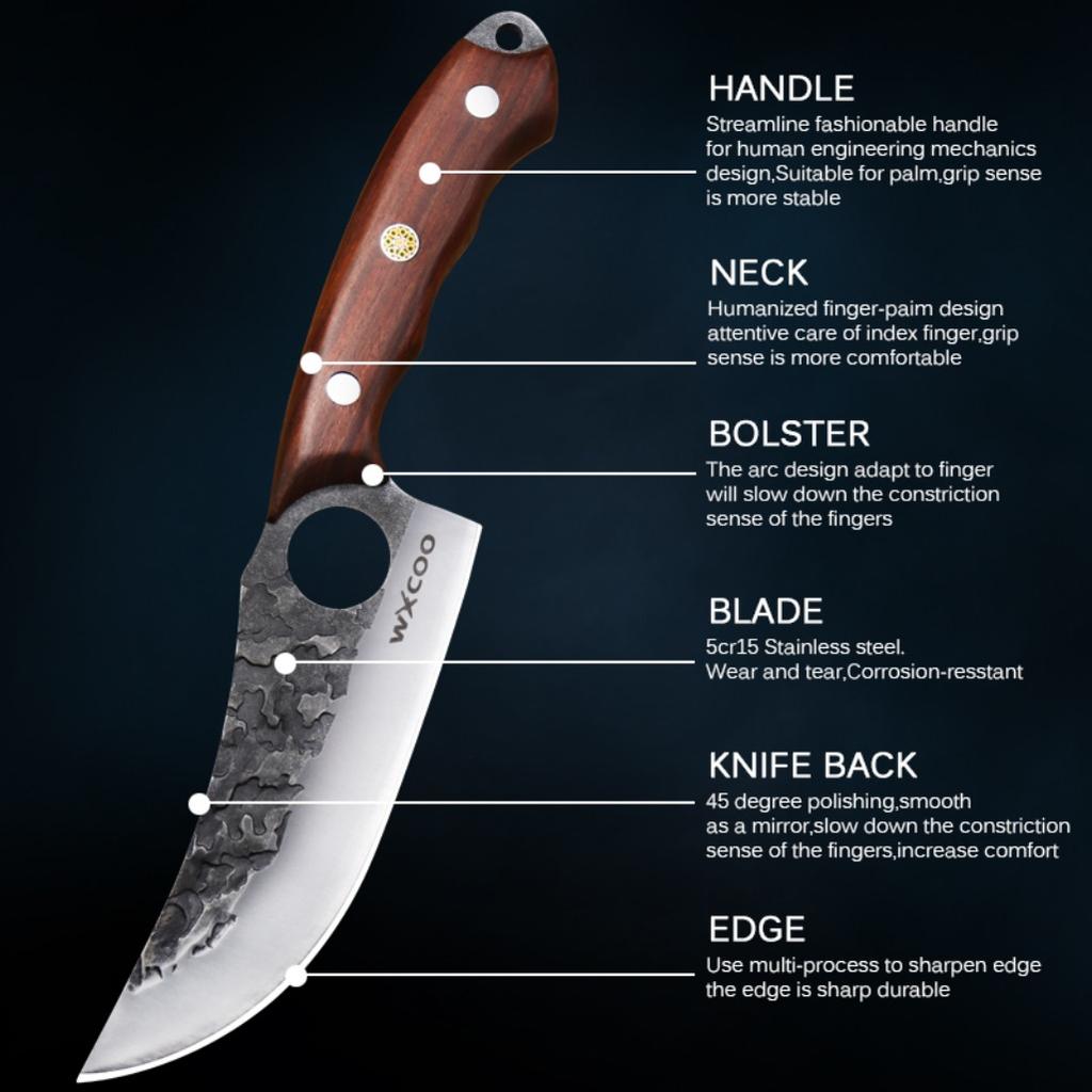 2PCS Stainless Steel Forged Boning Knife with Knife Sheath Fruit Knife Handmade Knife Peeling Knife Sharp Kitchen Chef Knife