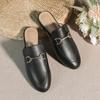 Fashion 2024 Spring and Summer Women’s Outer Wear Slippers Flat Shoes Women's Casual Mules Stylish Metal Decoration Large Size 41-44