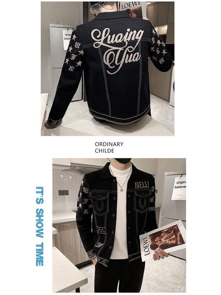 Мужская куртка с европейским воротником: Модная повседневная верхняя одежда Осень/Зима