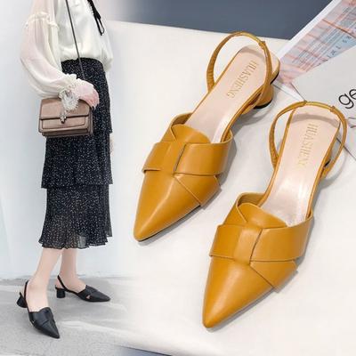 Женские босоножки на высоком каблуке Baotou, летние, новые модные, с перекрестным ремешком, острым носком, женские босоножки на высоком каблуке с эластичным ремешком сзади