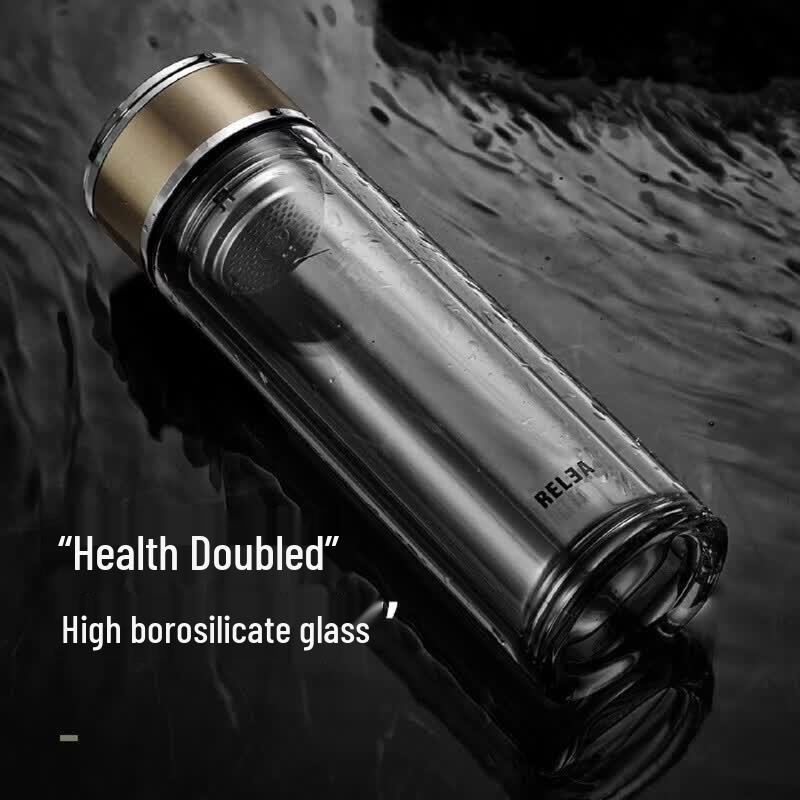 RELEA Borosilicate Glass Tea Infuser Bottle