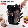 MDHAND 20 шт. Набор силиконовых кухонных принадлежностей Антипригарный Жаростойкий Кухонная утварь Нож шеф-повара Легко моющийся Безопасный для антипригарной посуды