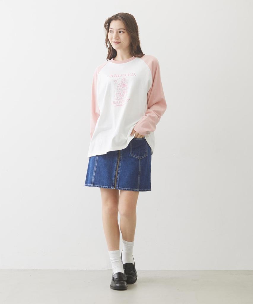 Milkfed Kitten Baseball KITTEN TEE Medium Tee, B/B 103244011007, LtPINK,