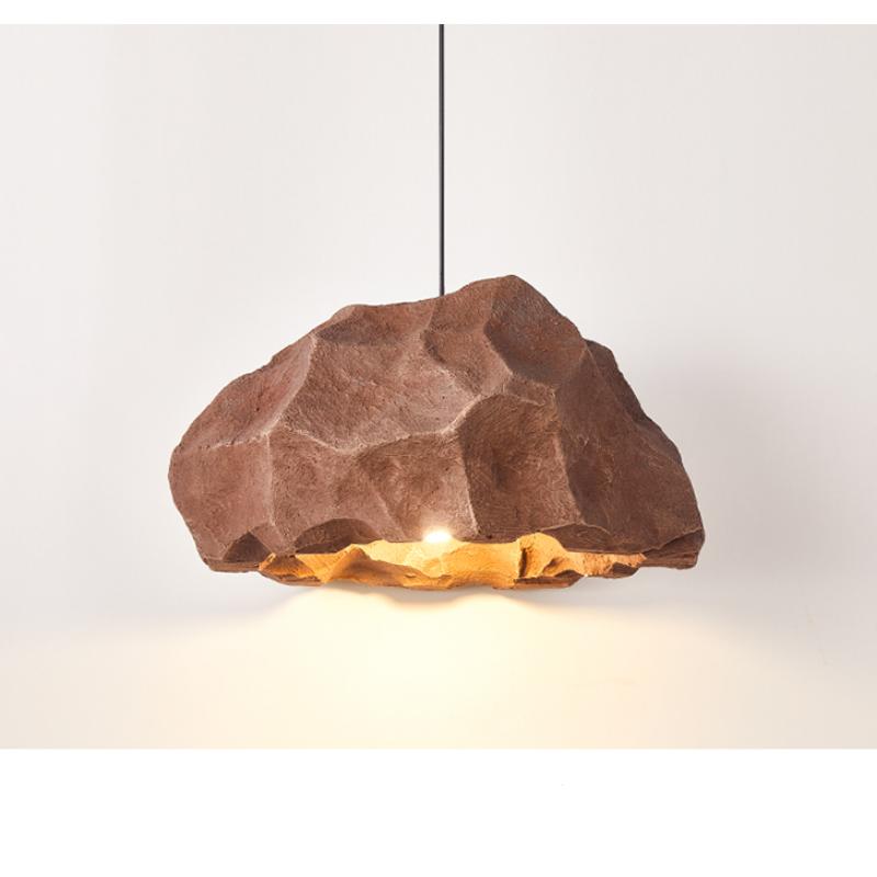 Дизайнерская люстра для ресторана, персонализированная лампа, имитация камня, микроцемент, японский стиль, педантовая лампа ручной работы