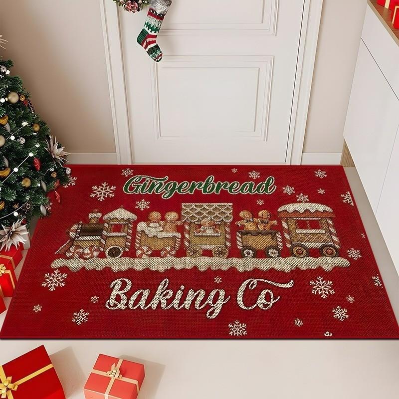 Christmas Doormat Stain-resistant and durable Entrance hall mat Bedroom entrance rug Bedside carpet Home Decor