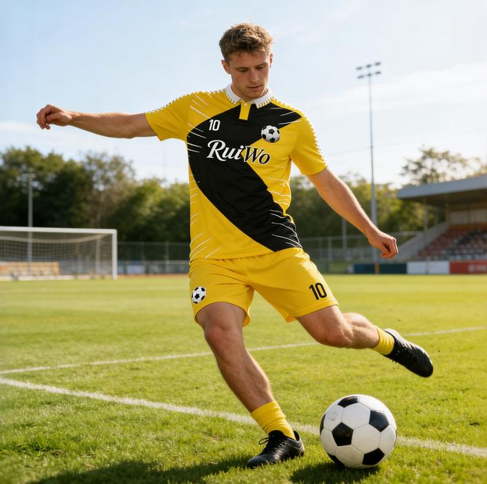 Breathable 100% Polyester Children's Summer Football Suit-Short Sleeve Printed Quick Dry Performance Sportswear