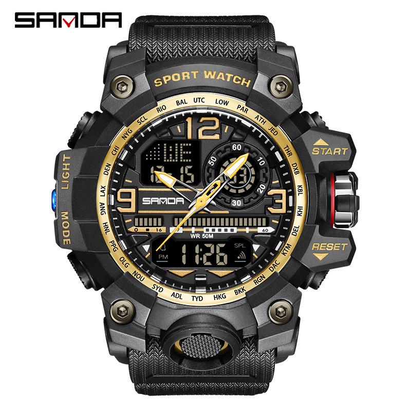 Sanda Korean Trend Multifunctional Luminous Waterproof Watch for Teens & Adults