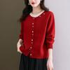 Весна и осень плюс большой размер вязаный кардиган для женщин свободный красный свитер короткий кардиган пальто