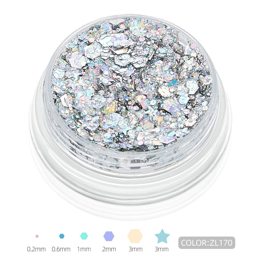 Popular Sequins Gel Glitter Gel Body Facial Hair Eye Stage Makeup Highlight Powder Sequins