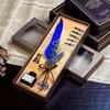 English Calligrap Feather Pen Set Vintage Advertising Gift Ink Pens Dip Water Metal Fountain Pen-s Sets Birthday Gift Box 5 Nibs