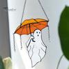 Halloween Umbrellas Ghost Hanging Decoration Home Office Indoor Outdoor Stained Glass Cartoon Ghost Wall Window Hanging Ornament