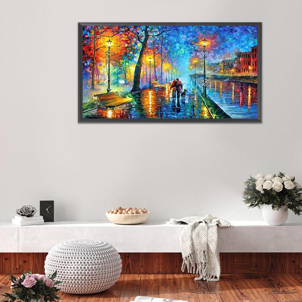 5D DIY Наборы алмазной живописи Неоновая дождливая ночь Полная квадратная дрель Настенный декор Художественные ремесла Мозаика со стразами Картина Украшение дома