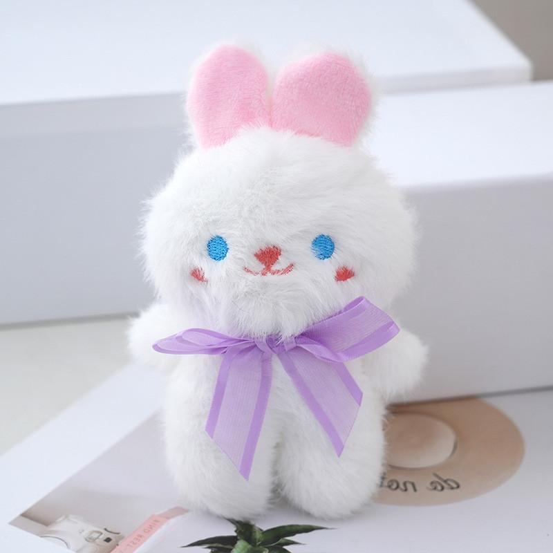 Cute Cartoon Plush Bear And Bunny Keychain Fluffy Doll Pendant For Bags And Keys
