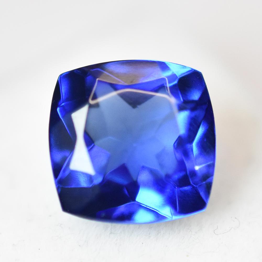Natural Blue Tanzanite Loose Gemstone 7 ct Square Cushion Shape for Jewelry Making and Crafts