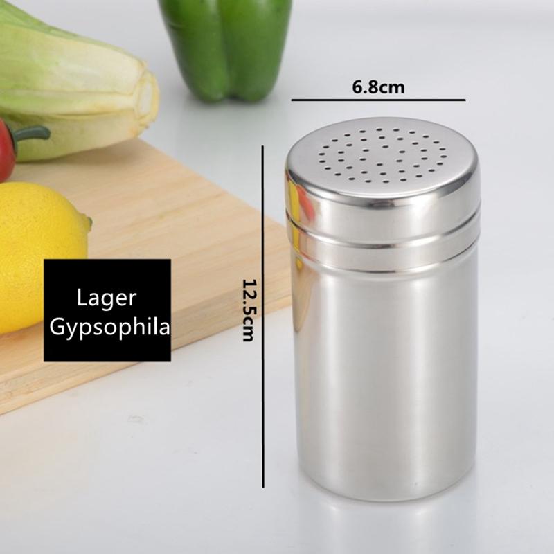 Stainless Steel Pepper Bottle with Rotating Cover Seasoning Storage Can Spice Jar Salt Sugar Container Kitchen Tools