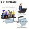 Wall-Mounted Black Metal Storage Shelf for Bottles, Jars, and Paper Rolls