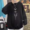 Printed Autumn Winter Sweater Men's Spring and Autumn 2024 Korean New Round Neck Loose Top Chic Hong Kong Style Trendy