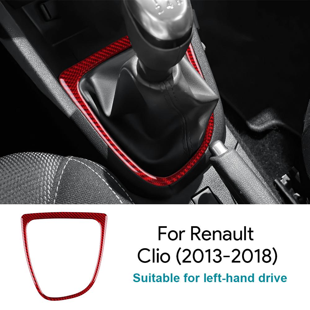 Car Styling Gearshift Frame Carbon Fiber Decoration Sticker Trim For Renault Clio 2013-2018 Decorative Trim Strips Interior Part