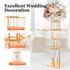 5 Tier Crystal Flower Stand Wedding Centerpieces Decoration Elegant Stand with Hanging Crystals for Wedding Party Centerpieces