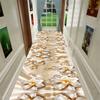 Golden Flower Pattern Lobby Long Carpet Rug For Stairway Hallway Bedroom Decor Corridor Aisle Party Wedding Anti Slip Mat