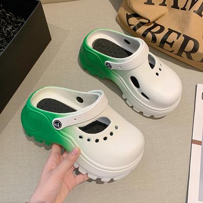 Женские тапочки на платформе 2024 года, новые модные тапочки с граффити, уличные тапочки, летние сандалии высокого качества для женщин