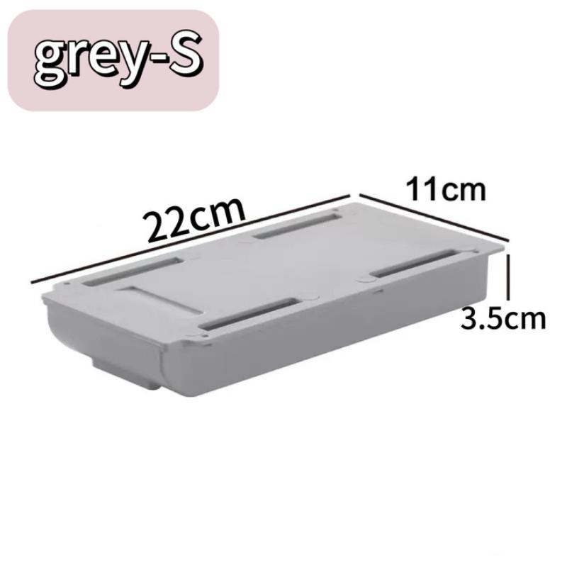 Under Desk Storage Box Invisible Self-Adhesive Type Tray Hidden Table Under Storage Drawers for Pencil Makeup Pen Stationery Box