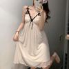 Women's Summer Sweet Mesh Nightdress with Chest Pad - Sexy French Sling Style Pajamas