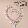 5Pcs Bohemia Flower Beaded Necklace Colorful Plumeria Necklace Fashion Bead Choker  Daily Wear