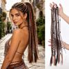 Beaded Accents Braided Ponytail Extension Hand Woven Boho Braid Dreadlock Hairpiece  Daily Styling