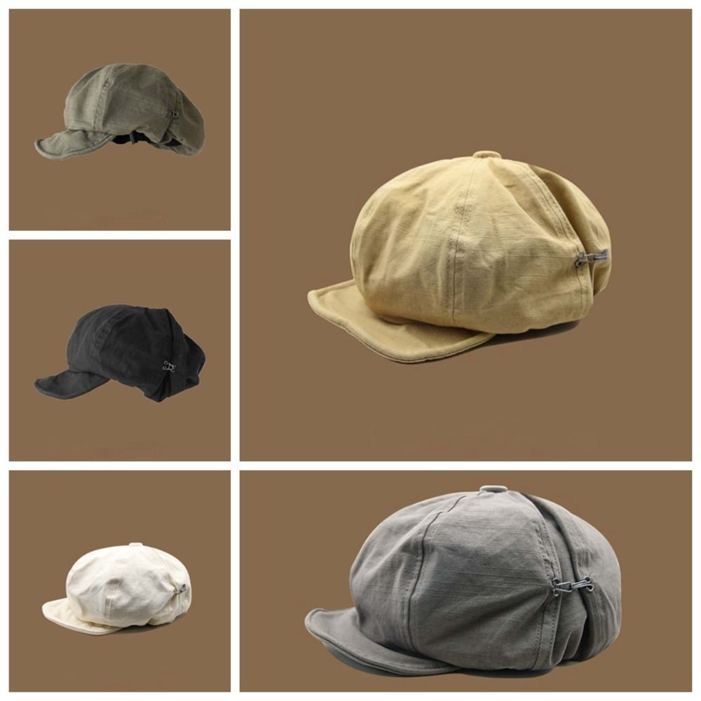 Asymmetric Cloud Beret Cap Street Style Women Artist Hat Simple Retro Octagonal Hat School