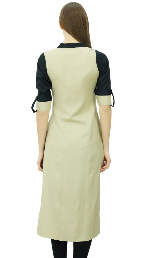 Phagun Женская вискозная прямая панельная курта повседневная летняя туника блузка