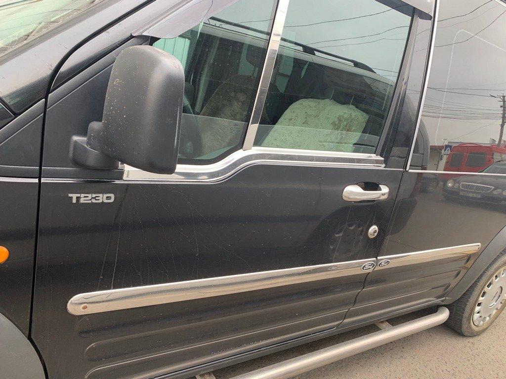 Наружняя окантовка стекол (2 шт, нерж.) OmsaLine - Итальянская нержавейка для Ford Connect 2002-2006 гг