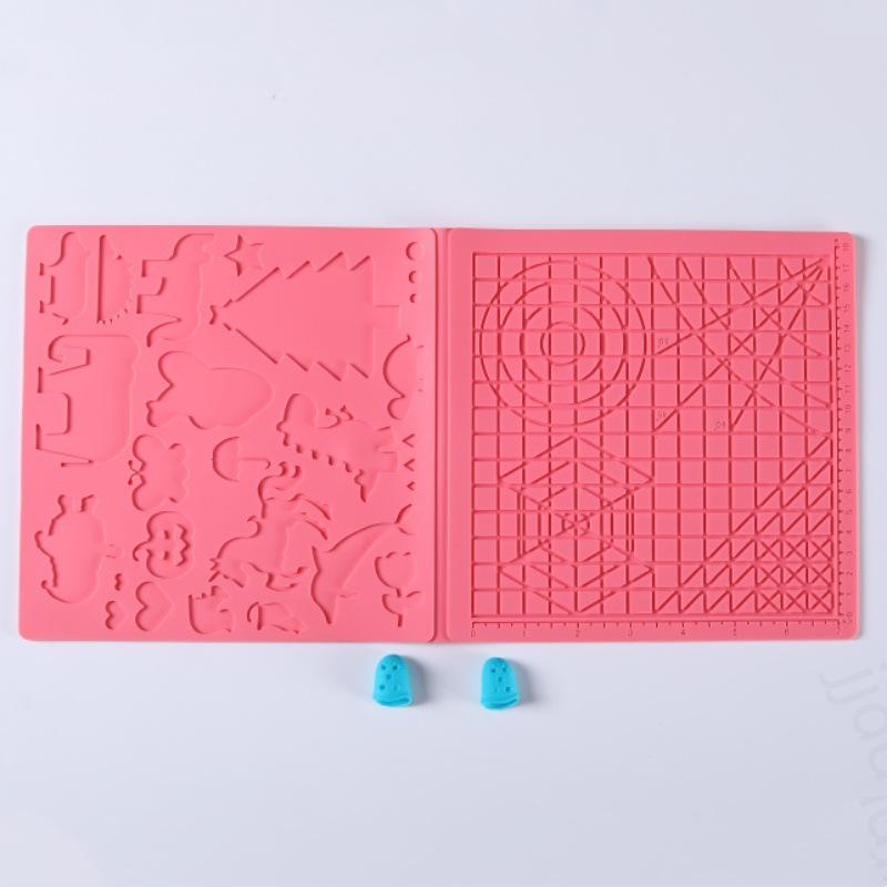3D-ручка для рисования Силиконовый коврик DIY С 2 защитными накладками на пальцы Шаблон Инструмент для рисования Силиконовая подкладка Инструменты для рисования для детей Взрослых
