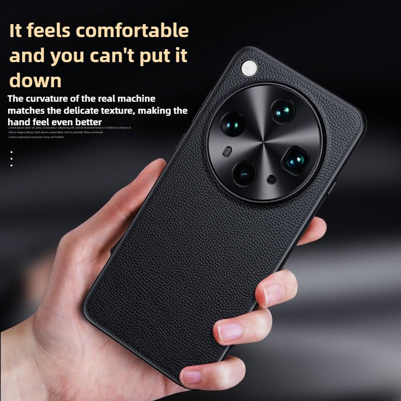 Premium Genuine Cowhide X8 Ultra X7 Litchi Leather Case for Oppo Find X8 Pro X8S Plus X6 Hardware Len Full Protection Hard Cover