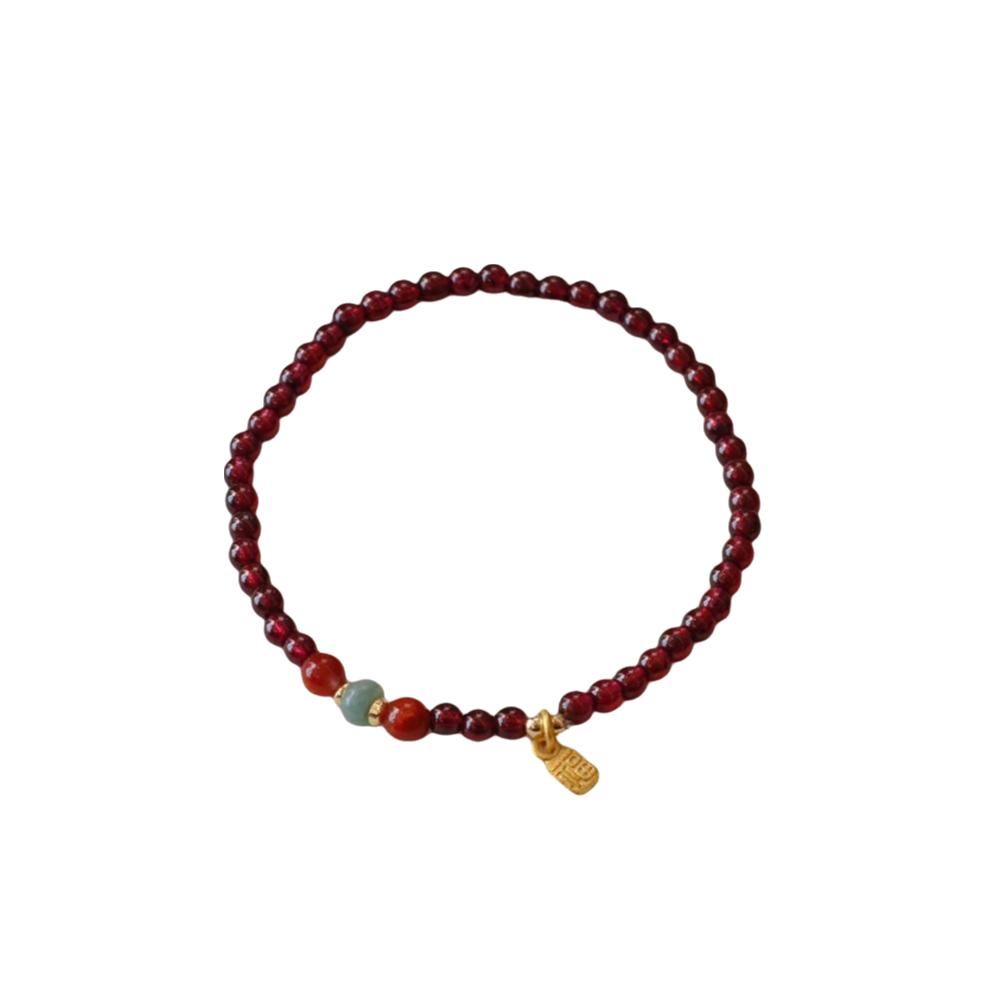 Браслет с позолотой, имитация граната, красный бисер, браслет-нить на руку, исцеляющий кристалл