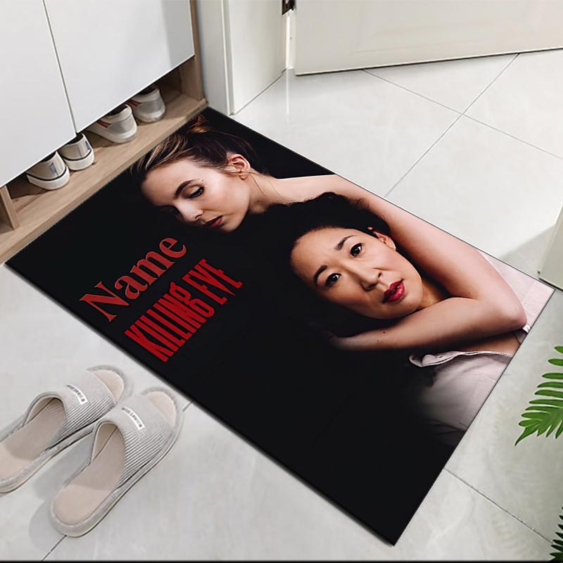 Custom Name Killing Eve Printed Carpet, Rug for Office Chair Living Room Bedroom Kitchen Room Decor Gifts.