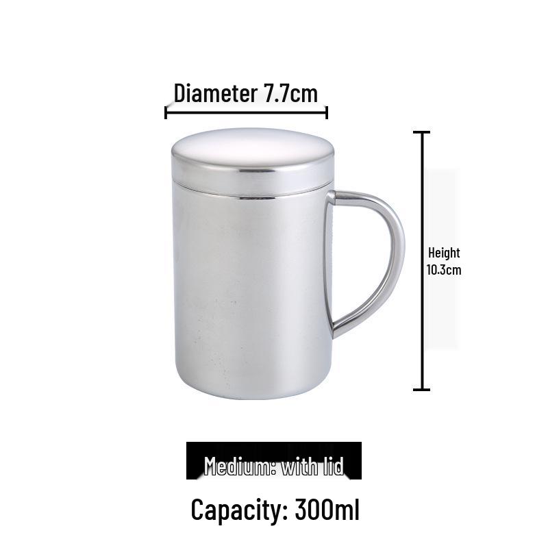 304 Stainless Steel Anti-Scald Double-Layer Water Cup for Kids and Students with Engraving