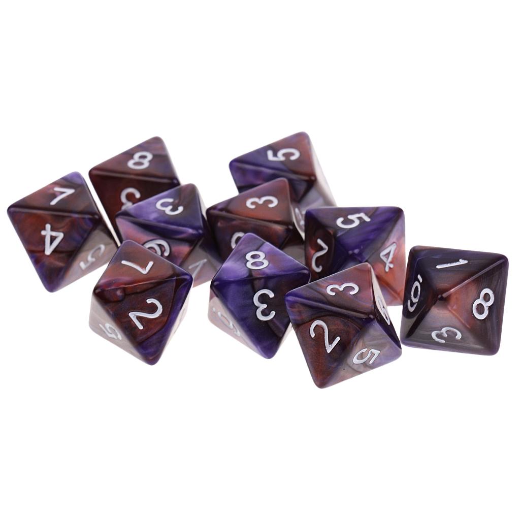 Set of 10 Octahedral Dice for Interactive Gaming Experience