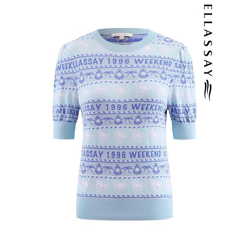 ELLASSAY Женский вязаный свитер в морском стиле EWW331M02600