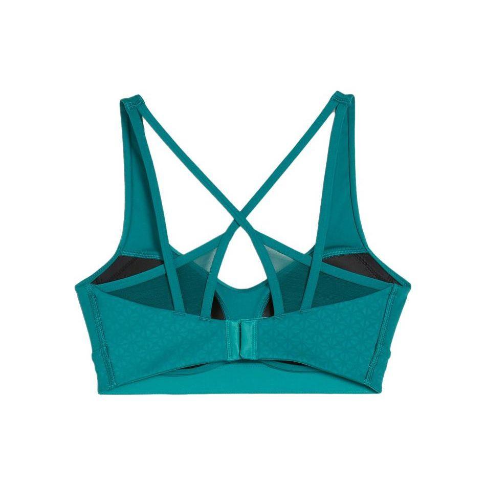 Puma Aop Bra однотонный повседневный спортивный бюстгальтер с перекрестными бретелями сзади женское нижнее белье зеленый 525139-42